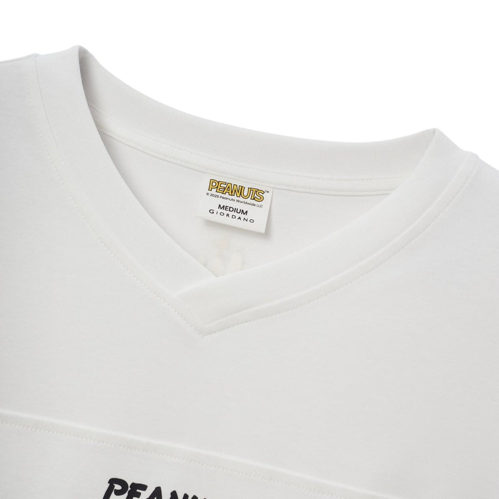Giordano Men's Snoopy Peanuts 75 Football Print Tee - Premium Print Tee