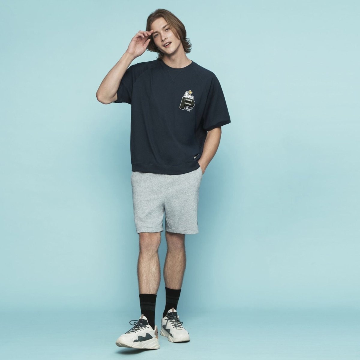 Men's Snoopy Peanuts Oversize Print Tee: 100% Cotton Jersey Comfort - Giordano
