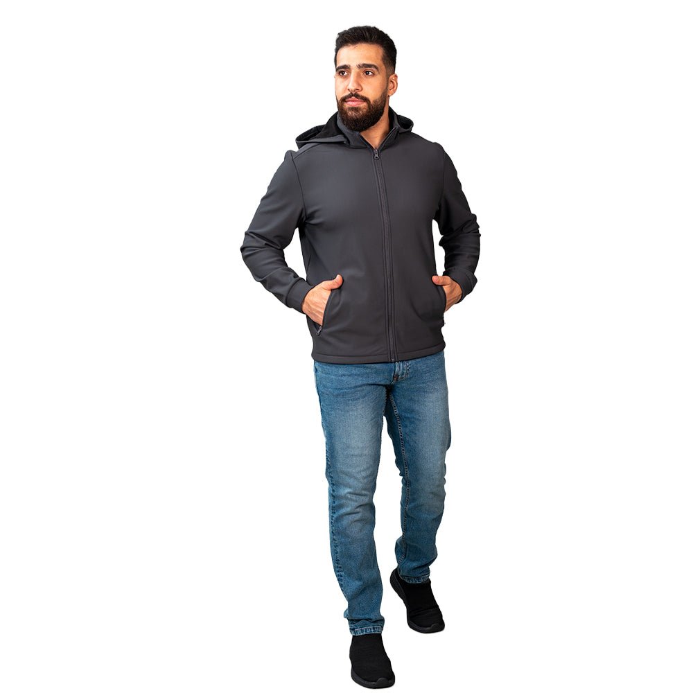 Giordano Men's Softshell Fleece Hoodie Jacket With Full-Zip - Premium Jackets