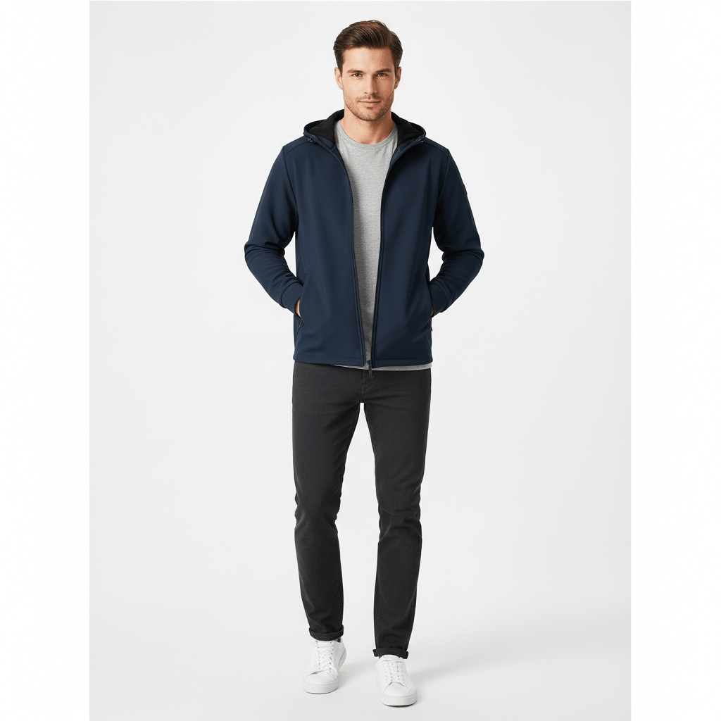 Men’S Softshell Fleece Hoodie Jacket With Full - Zip S - Shop Giordano
