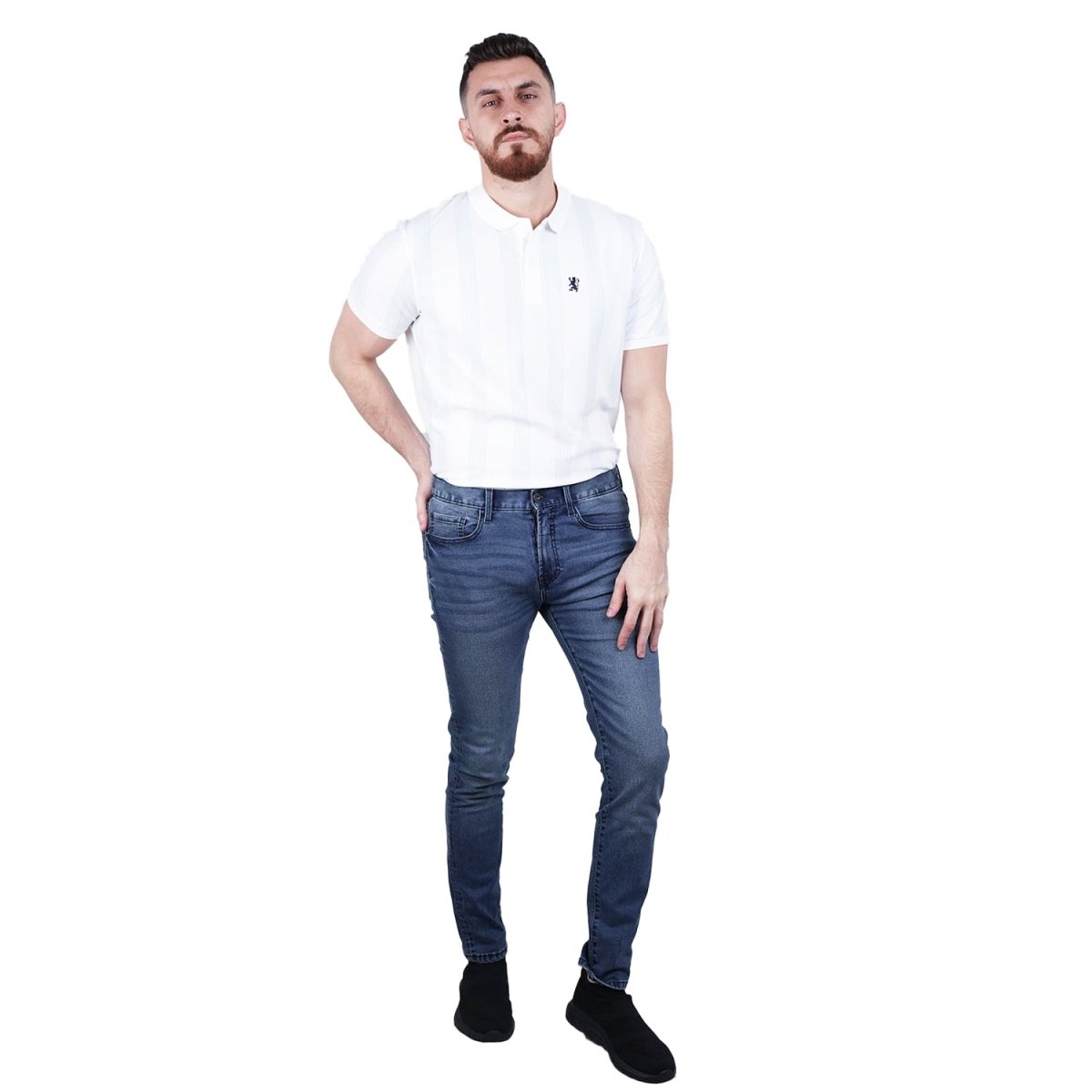 Men’S Stretch Denim Low - Rise Skinny Tapered Fit Jeans - Giordano