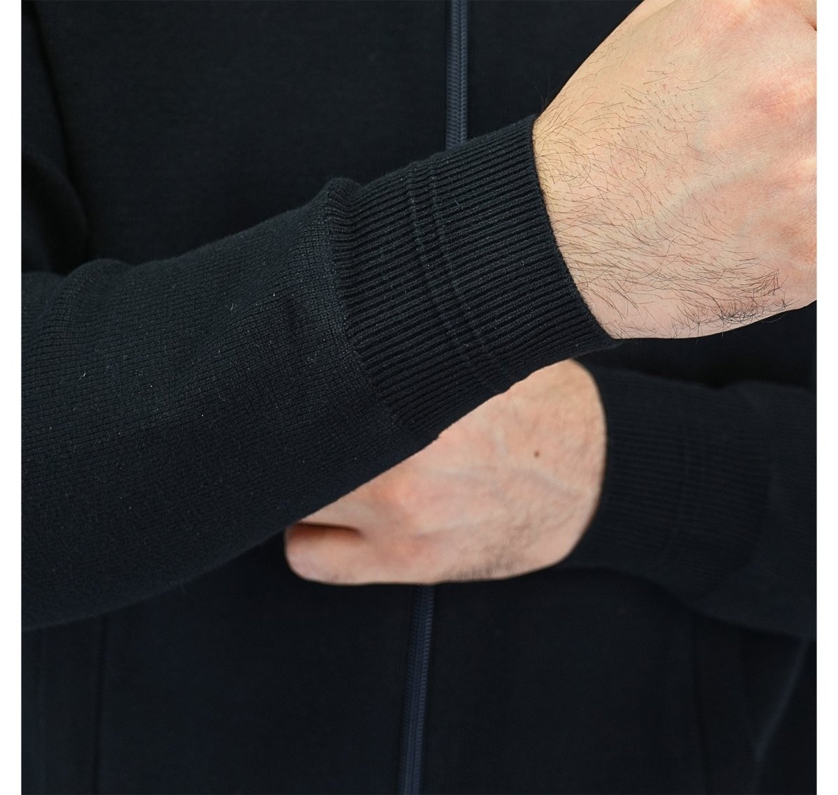 Men's Texture Stitch Mock Neck Long Sleeve Full Zipper Cardigan S - Shop Giordano