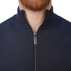 Men's Texture Stitch Mock Neck Long Sleeve Full Zipper Cardigan S - Shop Giordano