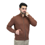 Giordano Men's Texture Stitch Mock Neck Long Sleeve Full Zipper Cardigan - Premium Sweaters