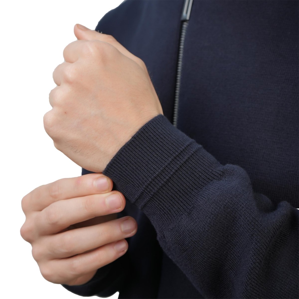 Men's Texture Stitch Mock Neck Long Sleeve Full Zipper Cardigan S - Shop Giordano