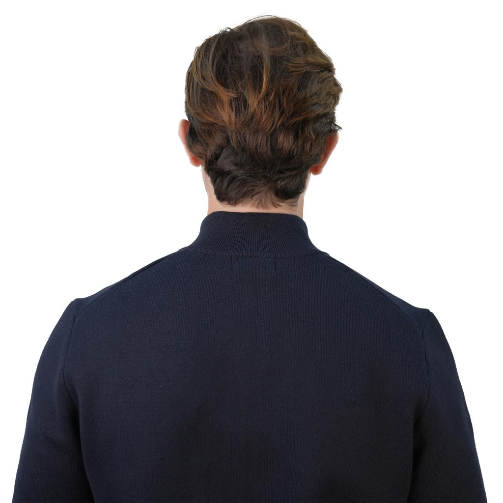 Men's Texture Stitch Mock Neck Long Sleeve Full Zipper Cardigan S - Shop Giordano