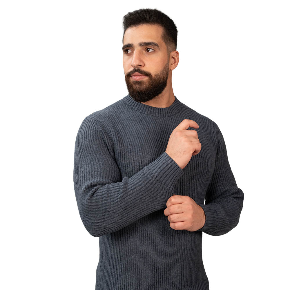 Men’S Textured Stitch Crew Neck Long Sleeve Sweater S - Shop Giordano