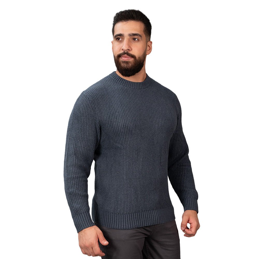 Men’S Textured Stitch Crew Neck Long Sleeve Sweater S - Shop Giordano