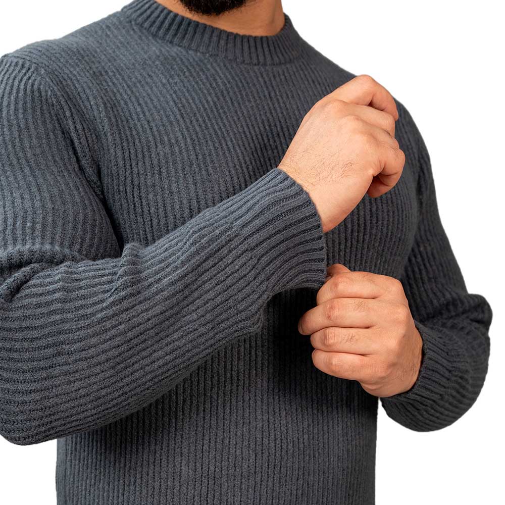 Men’S Textured Stitch Crew Neck Long Sleeve Sweater S - Shop Giordano