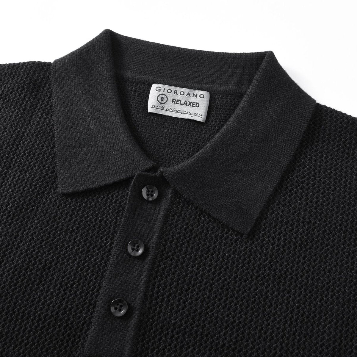 Men’S Textured Stitch Polo Neck Relaxed Fit Sweater S - Shop Giordano