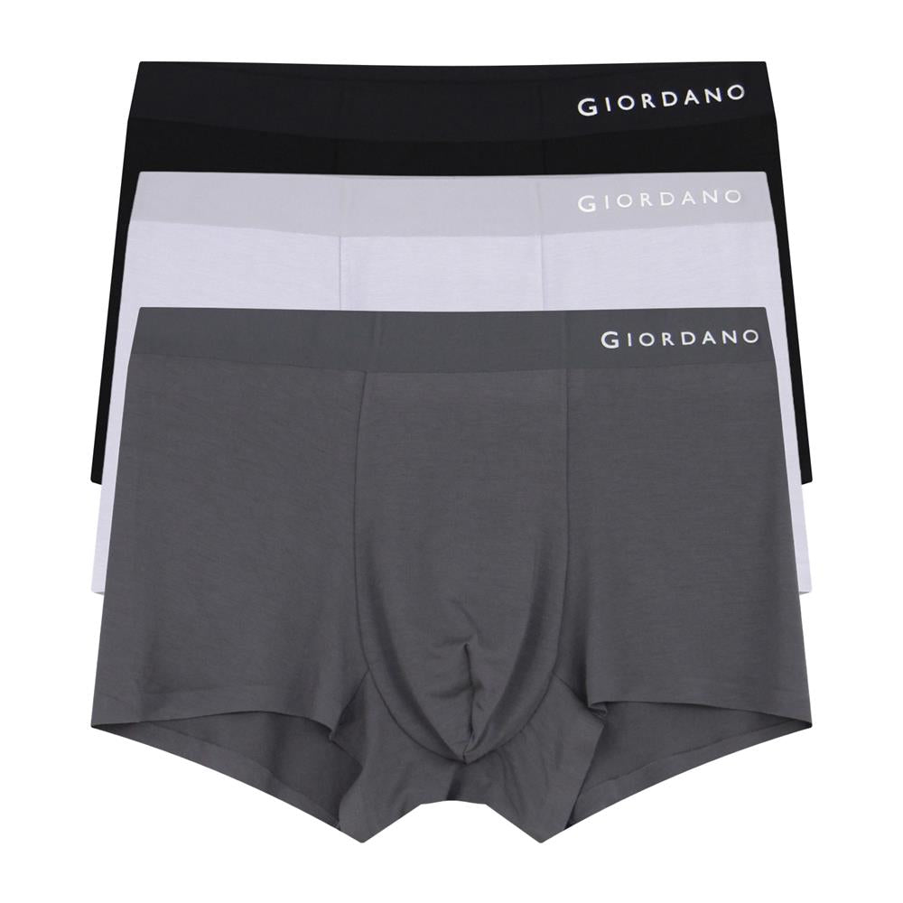 Giordano Men's Trunks: Modal/Spandex Jersey, 3-Pack (Essentials) - Premium Briefs