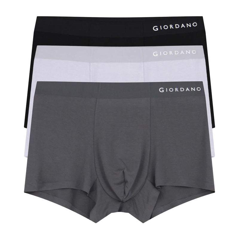 Giordano Men's Trunks: Modal/Spandex Jersey, 3-Pack (Essentials) - Premium Briefs