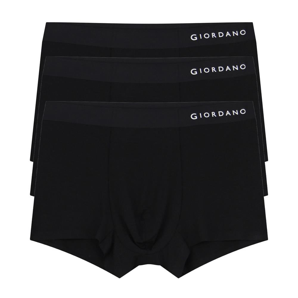 Giordano Men's Trunks: Modal/Spandex Jersey, 3-Pack (Essentials) - Premium Briefs