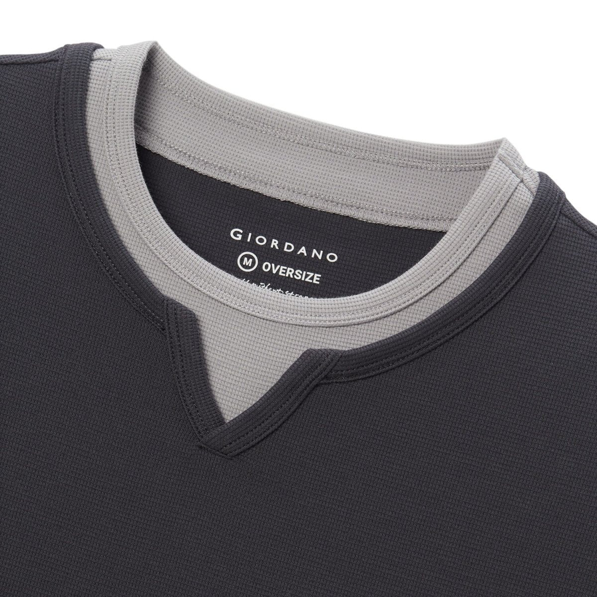 Giordano Men's Waffle Knit Crewneck Tee - Premium Tee