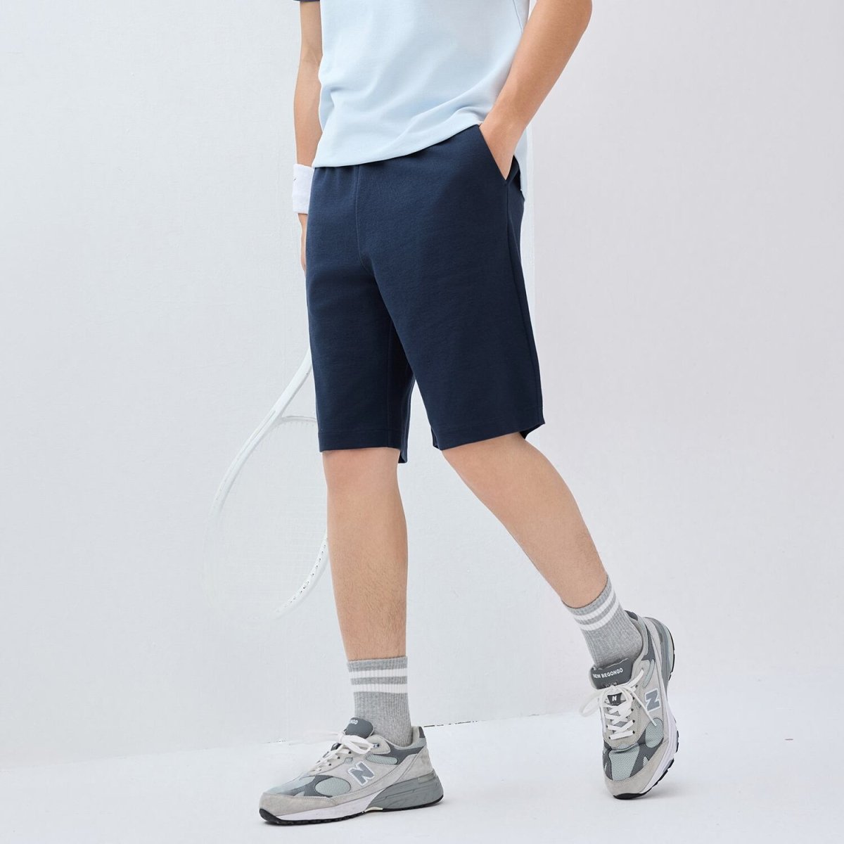 Men's Waffle Knit Elastic Waist Shorts S - Shop Giordano