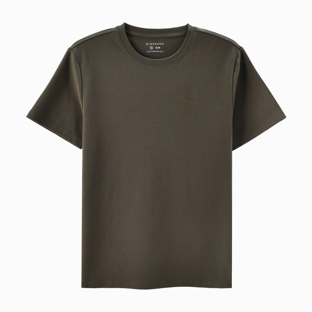 Men's Waffle Slim Tee | Cotton - Blend Comfort & Style S - Shop Giordano