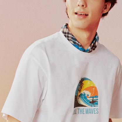 Men's Wave Print Jersey Print Tee - Giordano