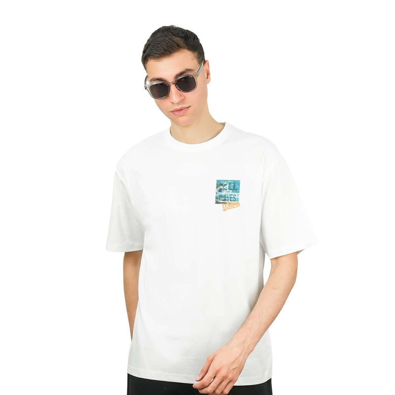 Giordano Men's Wave Print Jersey Print Tee - Premium Print Tee