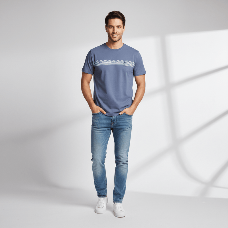 Men's Wave Print Jersey Print Tee S - Shop Giordano