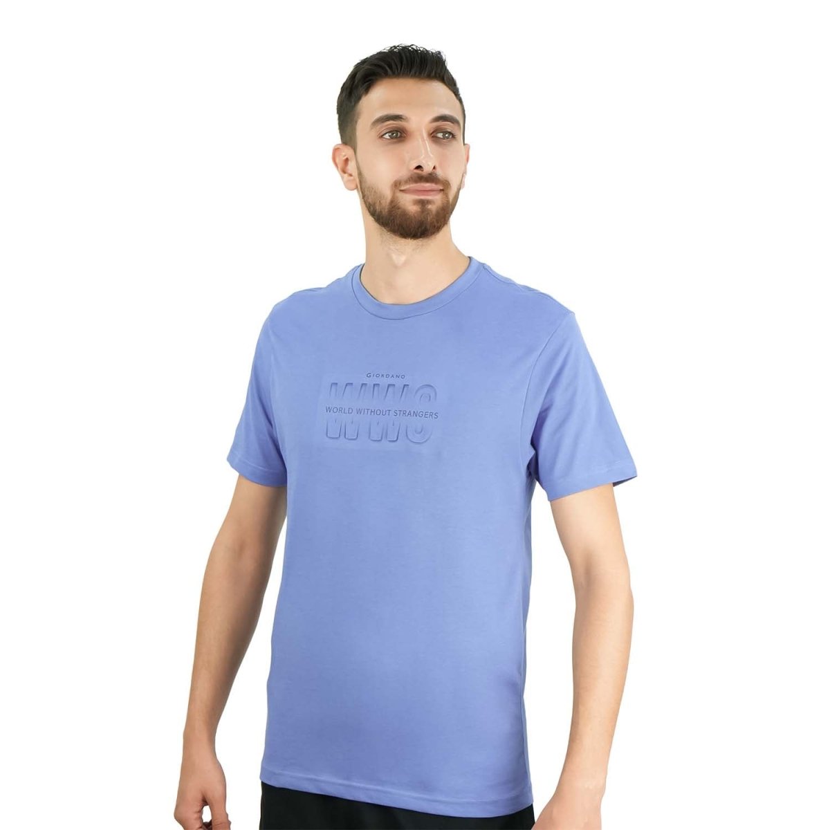 Men's World Without Strangers Print Tee - Slim Fit, Crew Neck, Cotton - Giordano