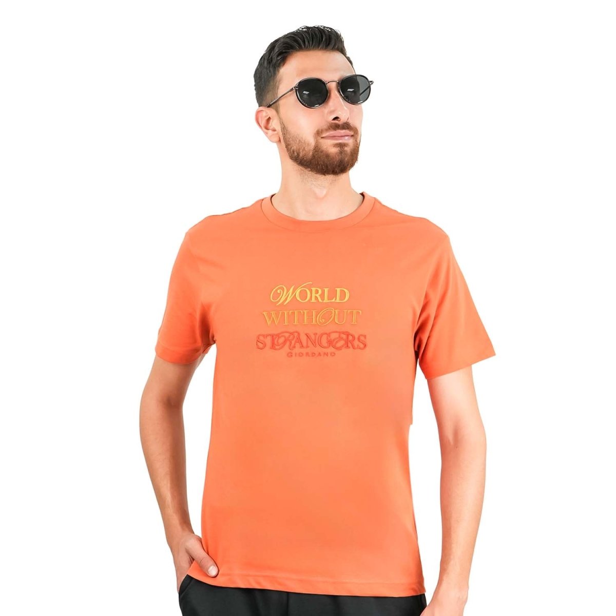 Men's World Without Strangers Print Tee - Slim Fit, Crew Neck, Cotton - Giordano