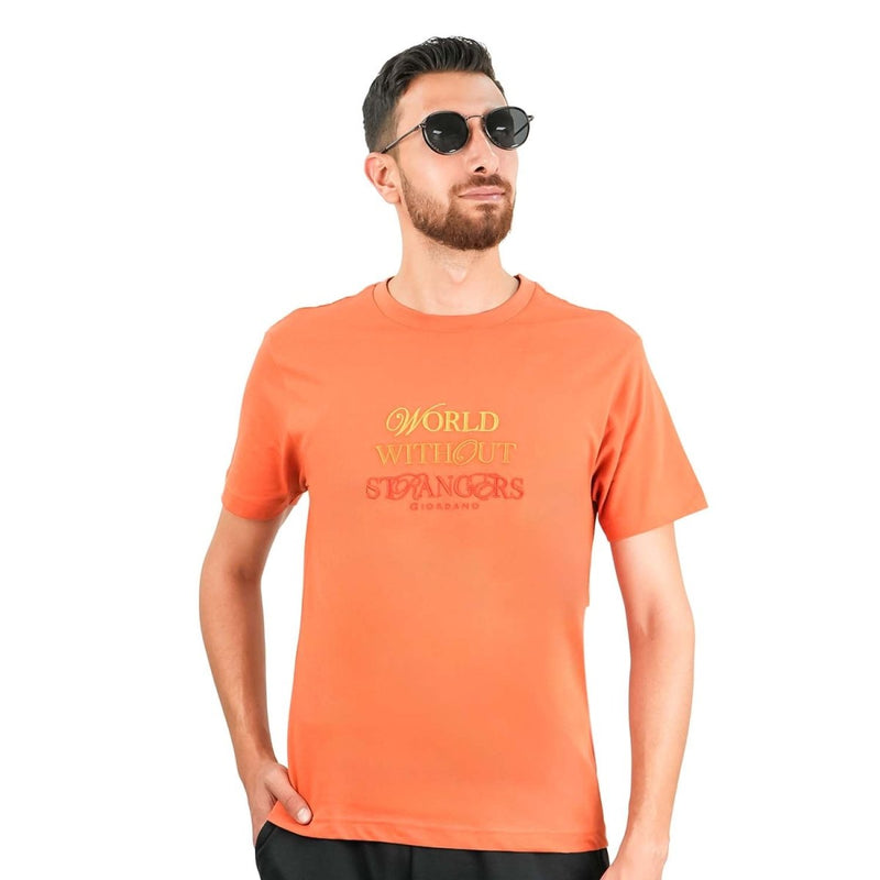 Men's World Without Strangers Print Tee - Slim Fit, Crew Neck, Cotton S - Shop Giordano