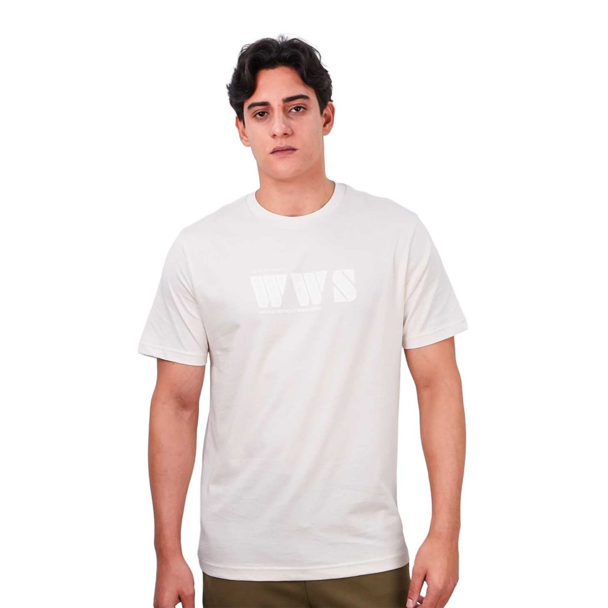 Men's World Without Strangers Print Tee - Slim Fit, Crew Neck, Cotton S - Shop Giordano
