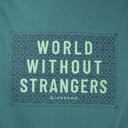 Men's World Without Strangers Print Tee - Slim Fit, Crew Neck, Cotton - Giordano