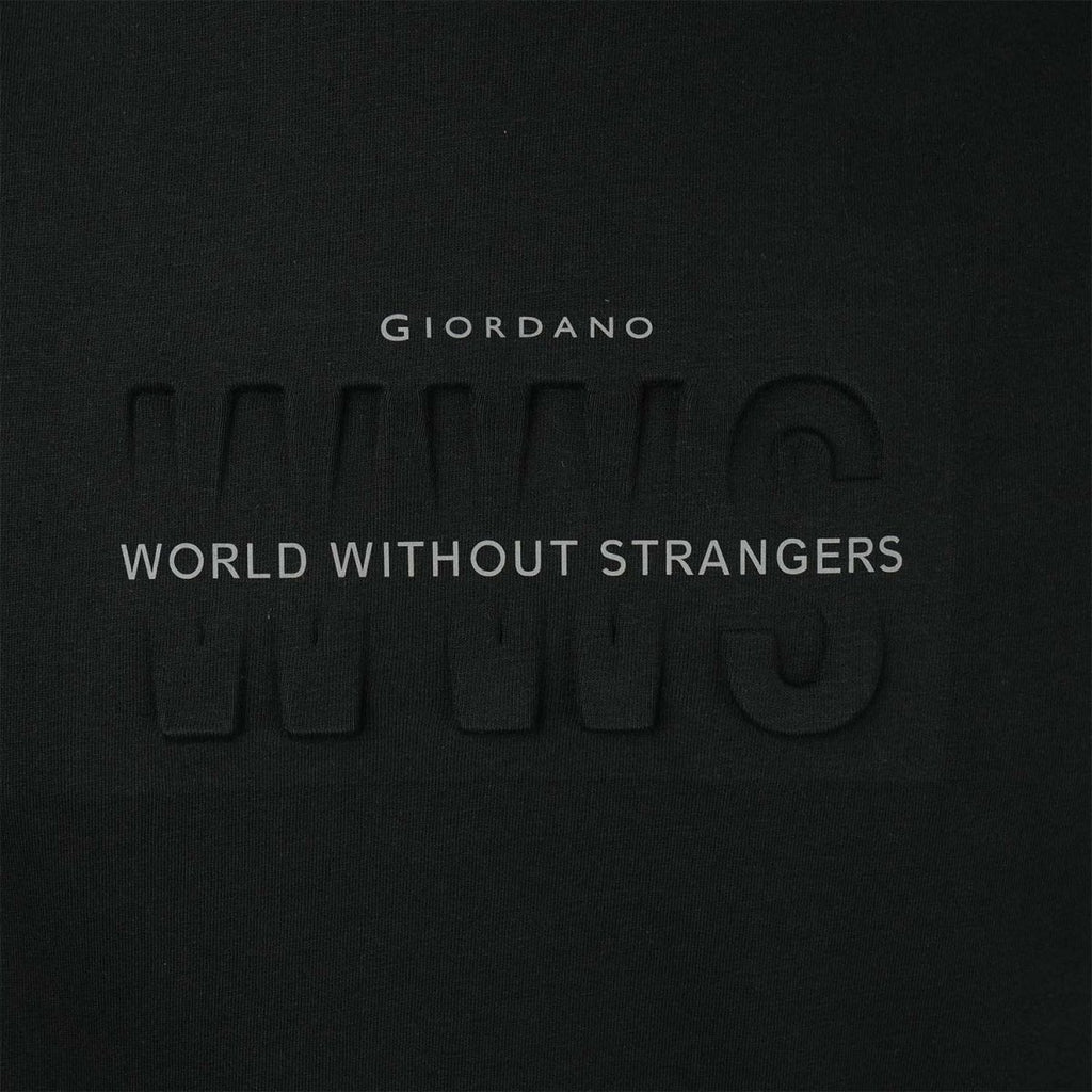 Giordano Men's World Without Strangers Print Tee - Slim Fit, Crew Neck, Cotton - Premium Print Tee