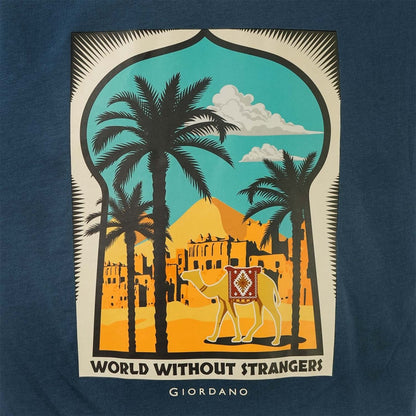 Men's World Without Strangers Print Tee - Slim Fit, Crew Neck, Cotton - Giordano