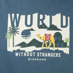 Men's World Without Strangers Print Tee - Slim Fit, Crew Neck, Cotton S - Shop Giordano