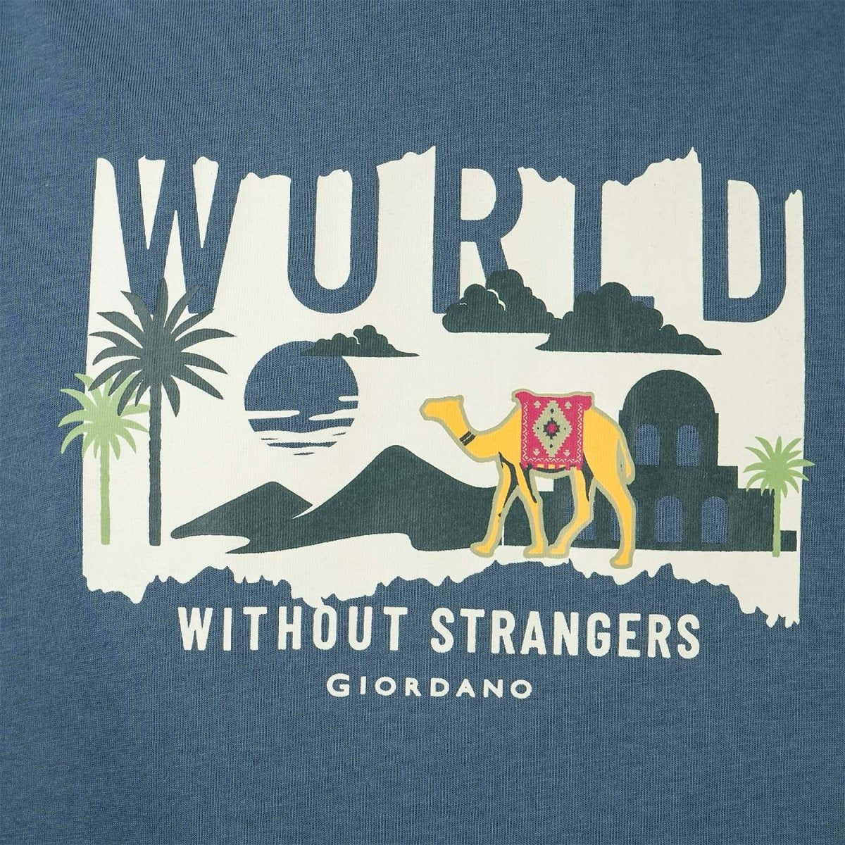 Men's World Without Strangers Print Tee - Slim Fit, Crew Neck, Cotton - Giordano