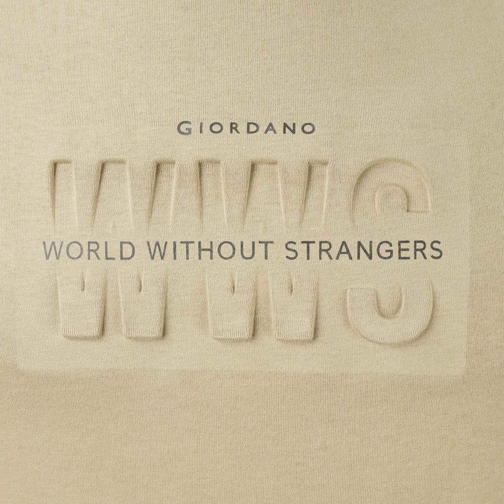 Giordano Men's World Without Strangers Print Tee - Slim Fit, Crew Neck, Cotton - Premium Print Tee