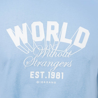 Men's World Without Strangers Print Tee - Slim Fit, Crew Neck, Cotton - Giordano