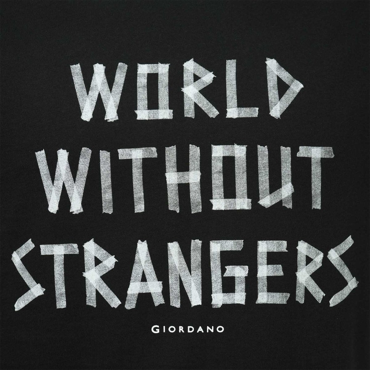 Men's World Without Strangers Print Tee - Slim Fit, Crew Neck, Cotton S - Shop Giordano