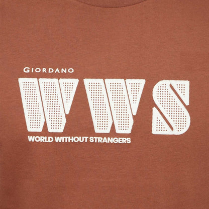 Men's World Without Strangers Print Tee - Slim Fit, Crew Neck, Cotton - Giordano