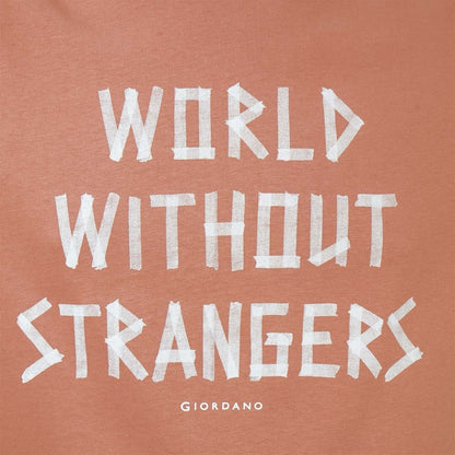 Men's World Without Strangers Print Tee - Slim Fit, Crew Neck, Cotton - Giordano