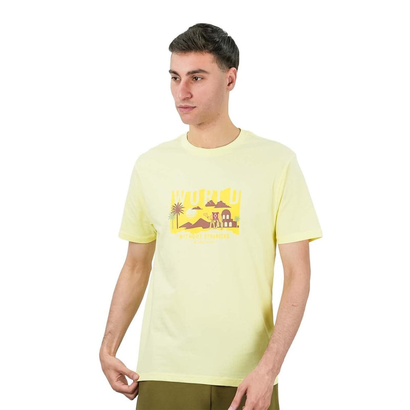 Men's World Without Strangers Print Tee - Slim Fit, Crew Neck, Cotton S - Shop Giordano