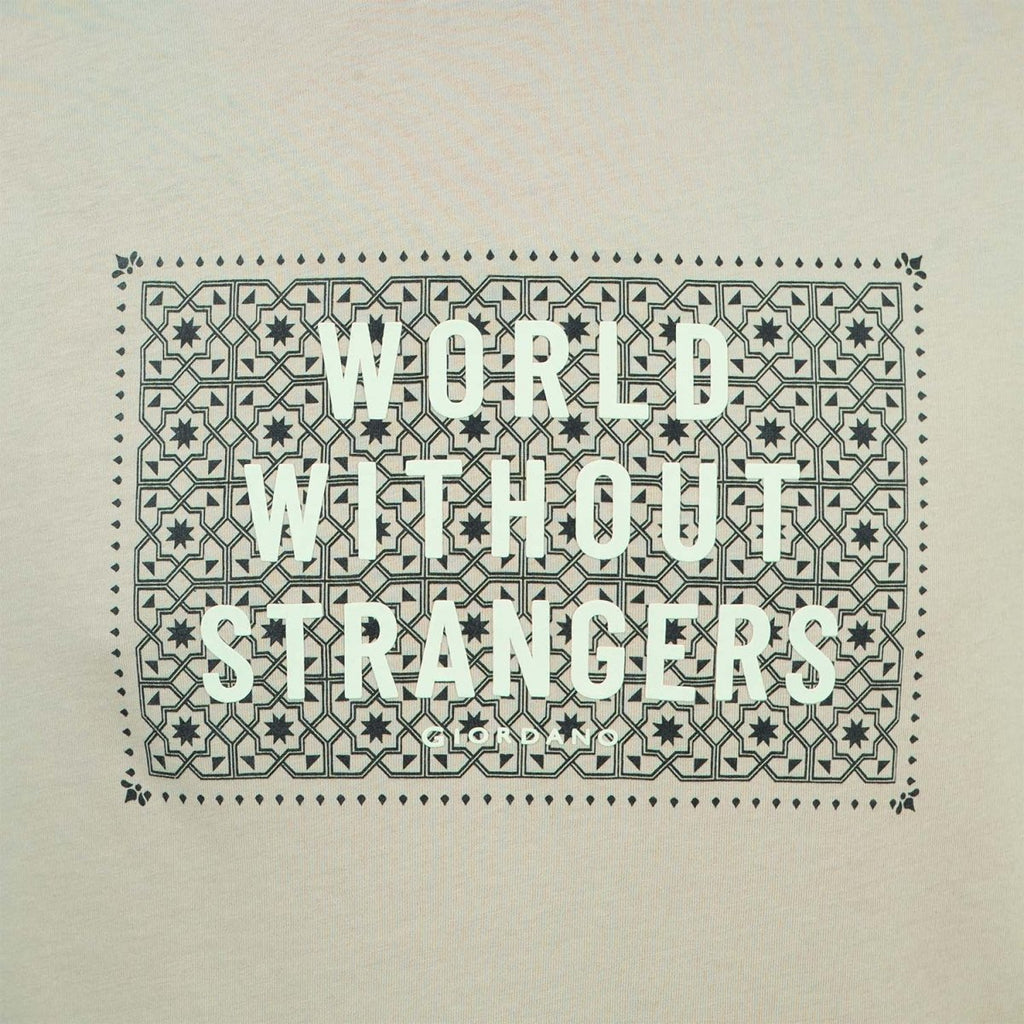 Men's World Without Strangers Print Tee - Slim Fit, Crew Neck, Cotton S - Shop Giordano