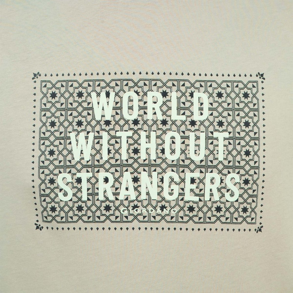Men's World Without Strangers Print Tee - Slim Fit, Crew Neck, Cotton S - Shop Giordano