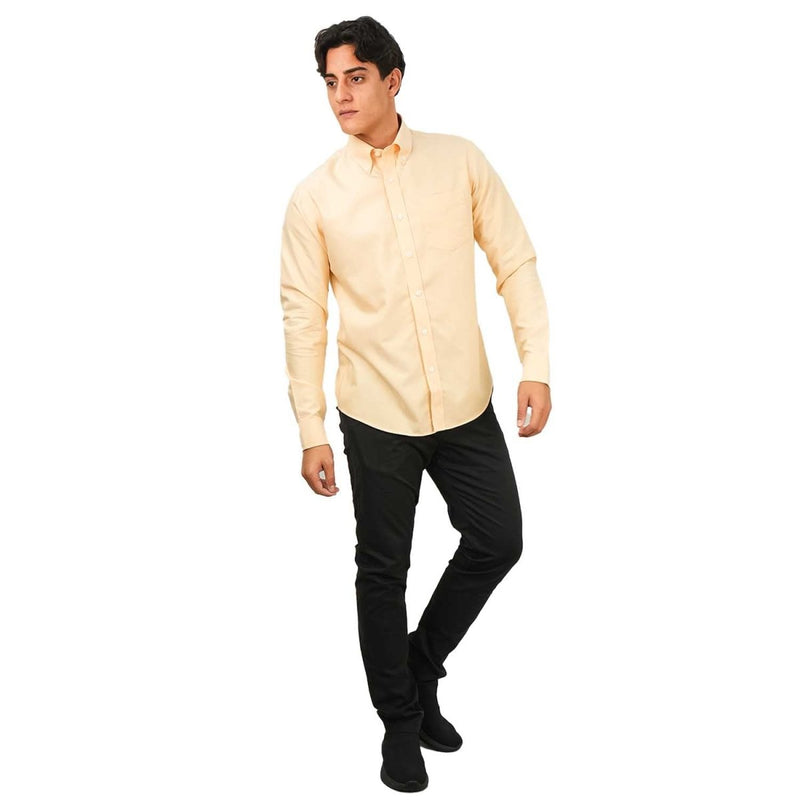 Men's Wrinkle - Free Cotton Oxford Long Sleeve Shirt S - Shop Giordano