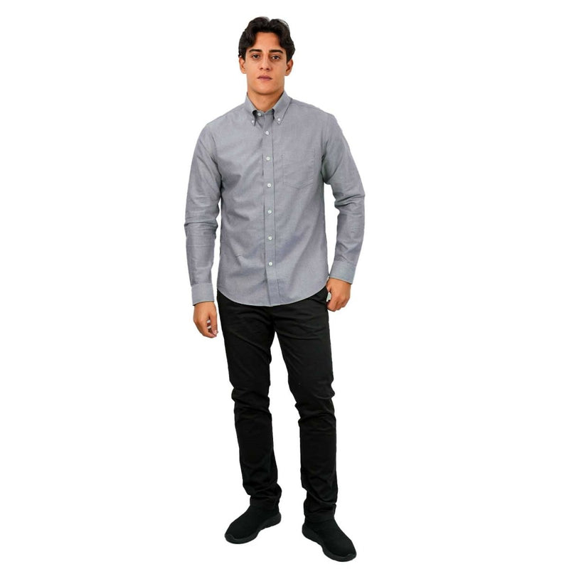 Men's Wrinkle - Free Cotton Oxford Long Sleeve Shirt S - Shop Giordano