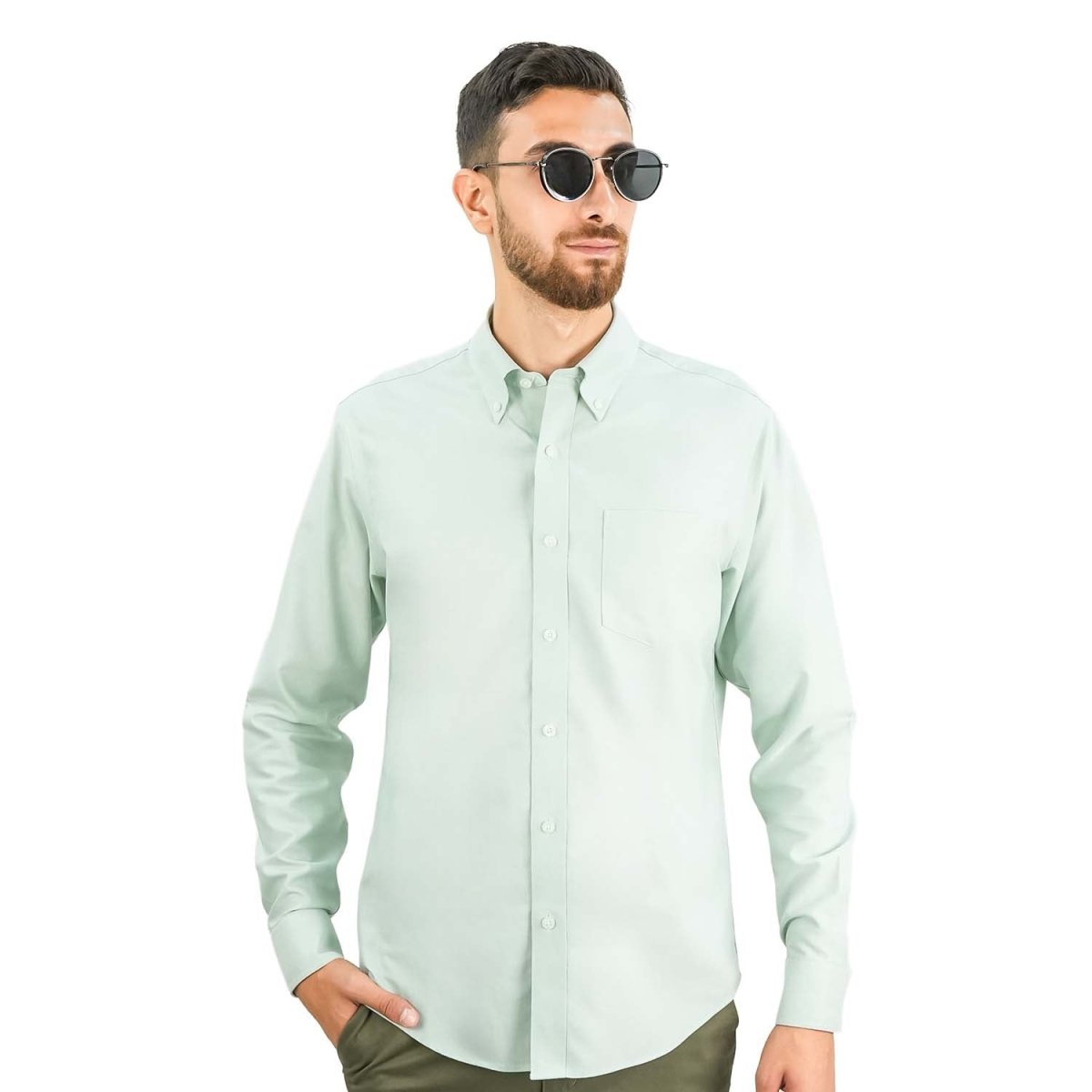 Men's Wrinkle - Free Cotton Oxford Long Sleeve Shirt - Giordano