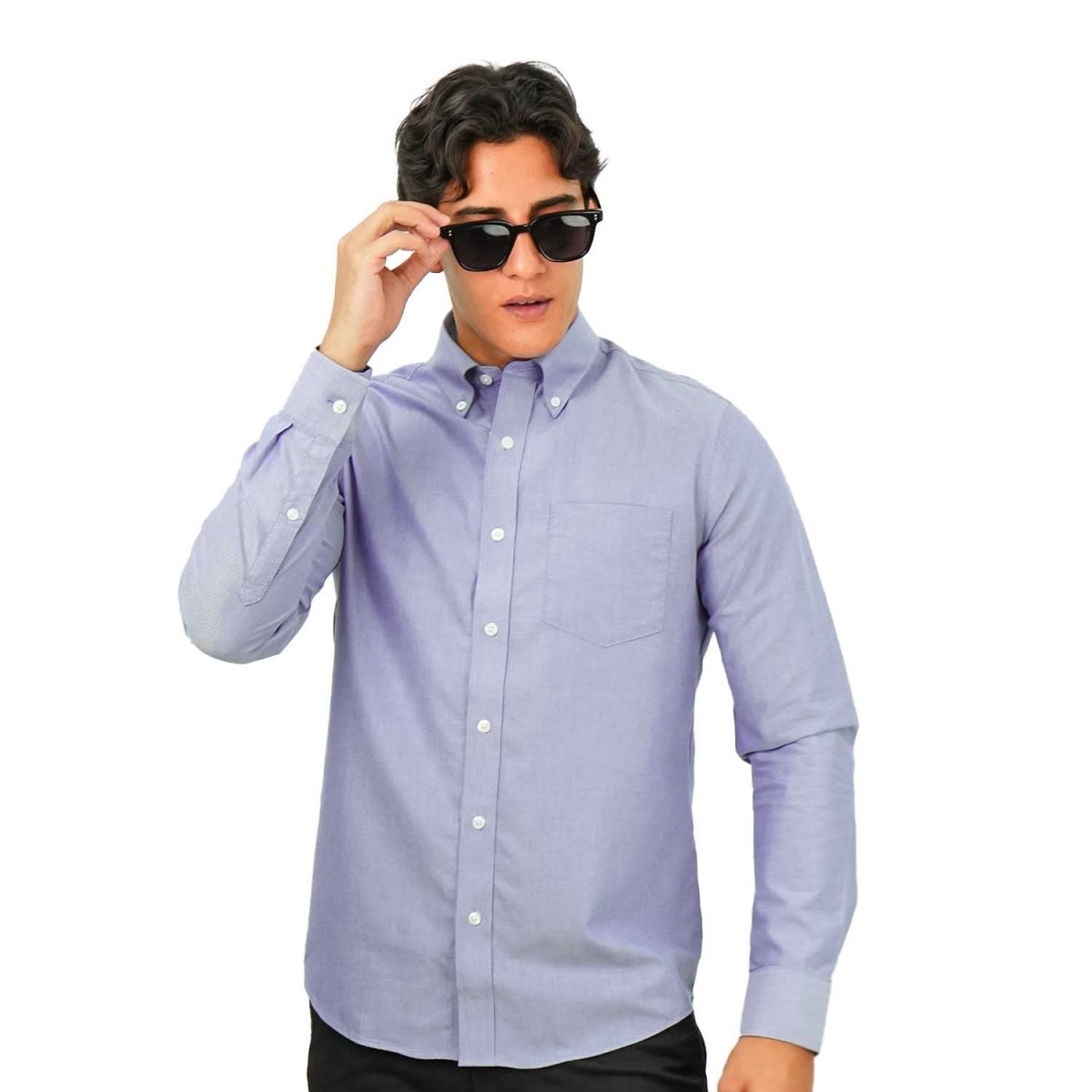 Men's Wrinkle - Free Cotton Oxford Long Sleeve Shirt - Giordano