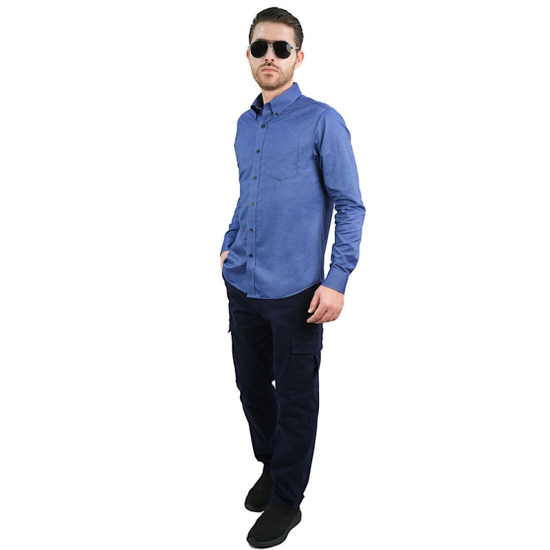 Men's Wrinkle - Free Cotton Oxford Long Sleeve Shirt S - Shop Giordano