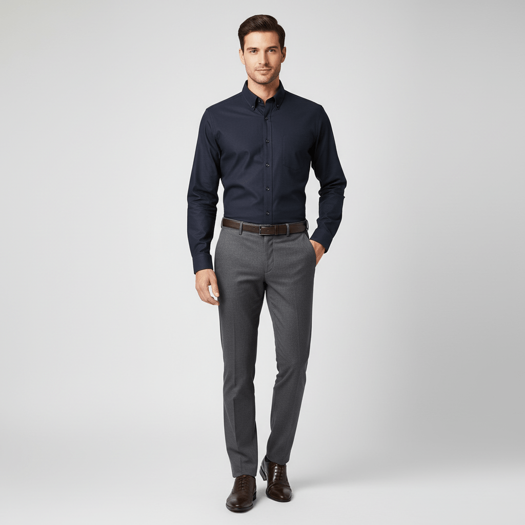 Men's Wrinkle - Free Cotton Oxford Long Sleeve Shirt S - Shop Giordano