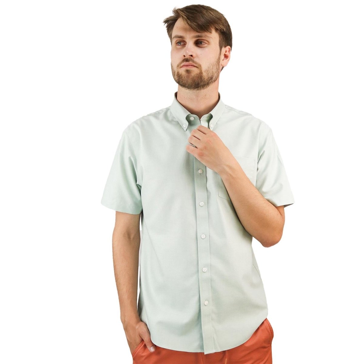 Men's Wrinkle Free Cotton Oxford Short Sleeve Shirt - Giordano