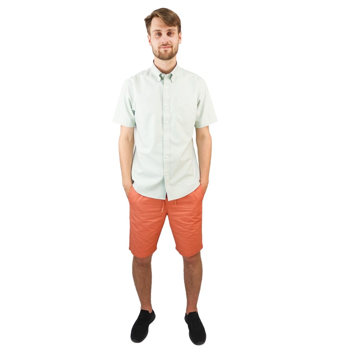 Men's Wrinkle Free Cotton Oxford Short Sleeve Shirt - Giordano