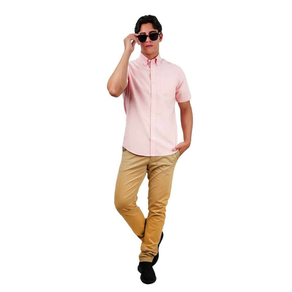 Men's Wrinkle Free Cotton Oxford Short Sleeve Shirt XS - Shop Giordano