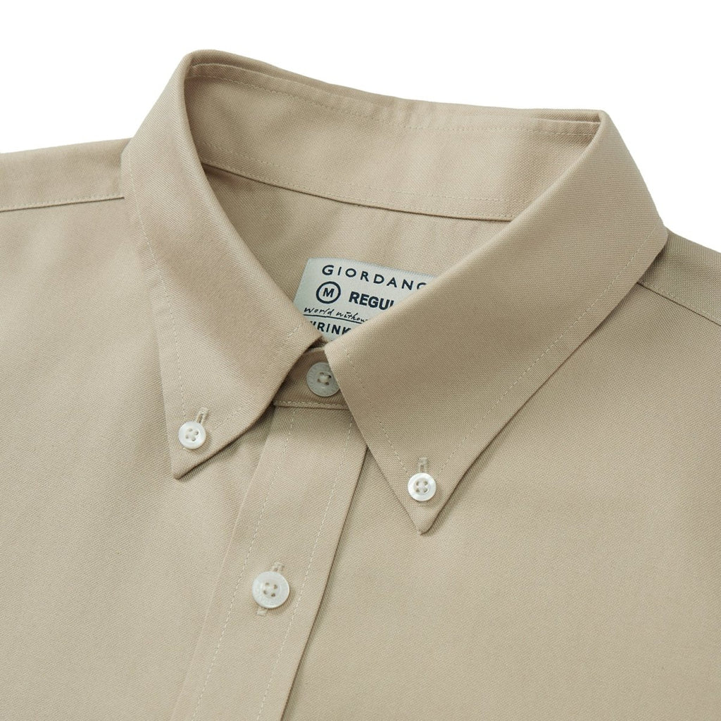 Giordano Men's Wrinkle Free Cotton Oxford Short Sleeve Shirt - Premium Shirts
